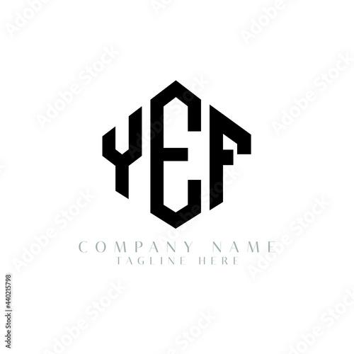 YEF letter logo design with polygon shape. YEF polygon logo monogram. YEF cube logo design. YEF hexagon vector logo template white and black colors. YEF monogram, YEF business and real estate logo. 