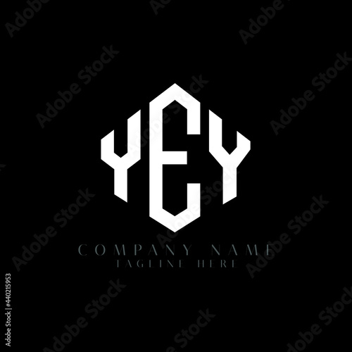 YEY letter logo design with polygon shape. YEY polygon logo monogram. YEY cube logo design. YEY hexagon vector logo template white and black colors. YEY monogram, YEY business and real estate logo.  photo