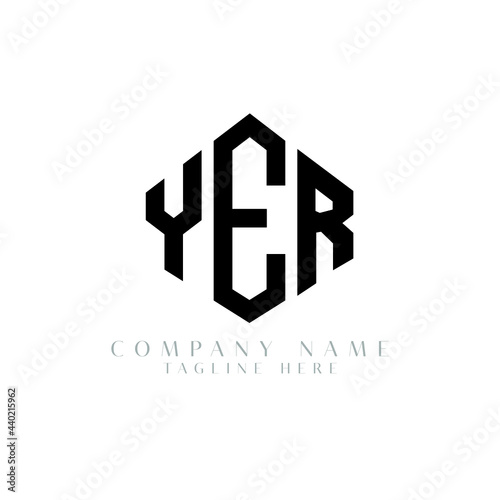 YER letter logo design with polygon shape. YER polygon logo monogram. YER cube logo design. YER hexagon vector logo template white and black colors. YER monogram, YER business and real estate logo. 