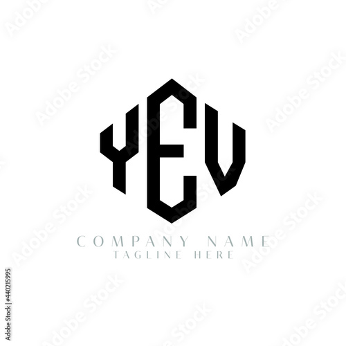 YEV letter logo design with polygon shape. YEV polygon logo monogram. YEV cube logo design. YEV hexagon vector logo template white and black colors. YEV monogram, YEV business and real estate logo.