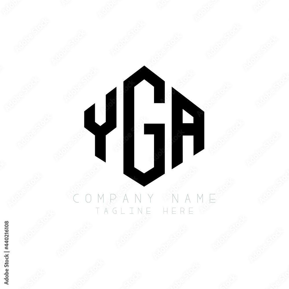 YGA letter logo design with polygon shape. YGA polygon logo monogram. YGA cube logo design. YGA hexagon vector logo template white and black colors. YGA monogram, YGA business and real estate logo. 