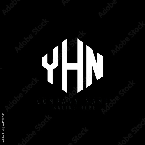 YHN letter logo design with polygon shape. YHN polygon logo monogram. YHN cube logo design. YHN hexagon vector logo template white and black colors. YHN monogram, YHN business and real estate logo.  photo