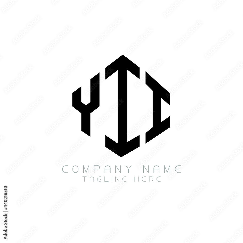 YII letter logo design with polygon shape. YII polygon logo monogram. YII cube logo design. YII hexagon vector logo template white and black colors. YII monogram, YII business and real estate logo. 
