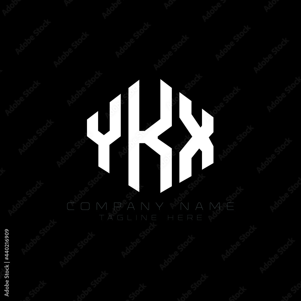 YKX letter logo design with polygon shape. YKX polygon logo monogram. YKX cube logo design. YKX hexagon vector logo template white and black colors. YKX monogram, YKX business and real estate logo. 