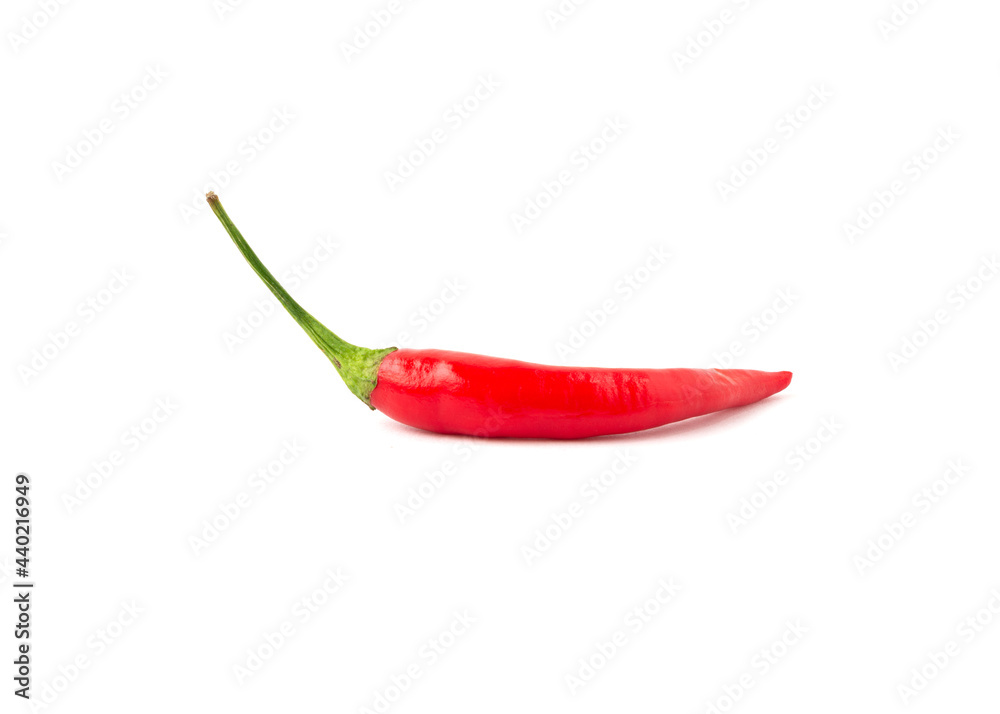 Red hot chili pepper isolated on white background.