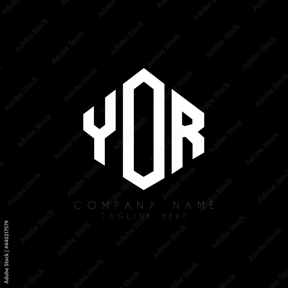 YOR letter logo design with polygon shape. YOR polygon logo monogram. YOR cube logo design. YOR hexagon vector logo template white and black colors. YOR monogram, YOR business and real estate logo. 