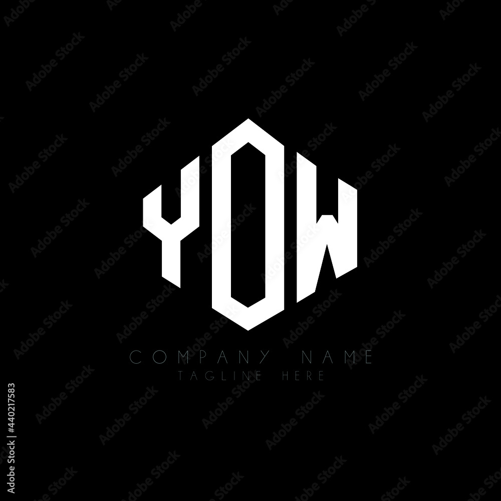 YOW letter logo design with polygon shape. YOW polygon logo monogram. YOW cube logo design. YOW hexagon vector logo template white and black colors. YOW monogram, YOW business and real estate logo. 