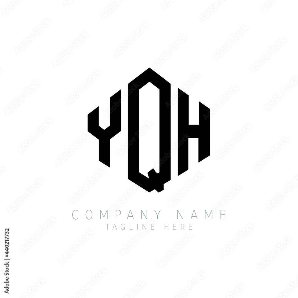 YQH letter logo design with polygon shape. YQH polygon logo monogram. YQH cube logo design. YQH hexagon vector logo template white and black colors. YQH monogram, YQH business and real estate logo. 