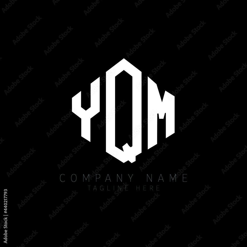 YQM letter logo design with polygon shape. YQM polygon logo monogram. YQM cube logo design. YQM hexagon vector logo template white and black colors. YQM monogram, YQM business and real estate logo. 