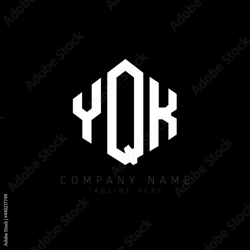 YQK letter logo design with polygon shape. YQK polygon logo monogram. YQK cube logo design. YQK hexagon vector logo template white and black colors. YQK monogram, YQK business and real estate logo.  © mamun25g