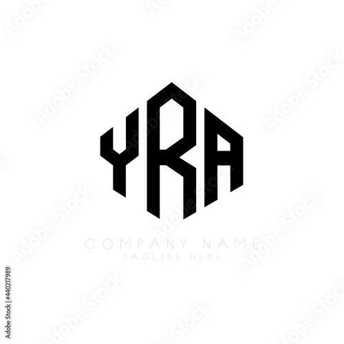 YRA letter logo design with polygon shape. YRA polygon logo monogram. YRA cube logo design. YRA hexagon vector logo template white and black colors. YRA monogram, YRA business and real estate logo.  photo
