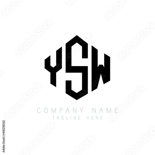 YSW letter logo design with polygon shape. YSW polygon logo monogram. YSW cube logo design. YSW hexagon vector logo template white and black colors. YSW monogram, YSW business and real estate logo. 