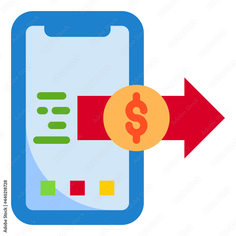 Fototapeta premium Mobile internet flat style icon