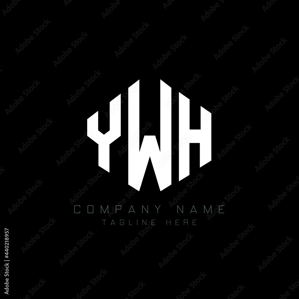 YWH letter logo design with polygon shape. YWH polygon logo monogram. YWH cube logo design. YWH hexagon vector logo template white and black colors. YWH monogram, YWH business and real estate logo. 