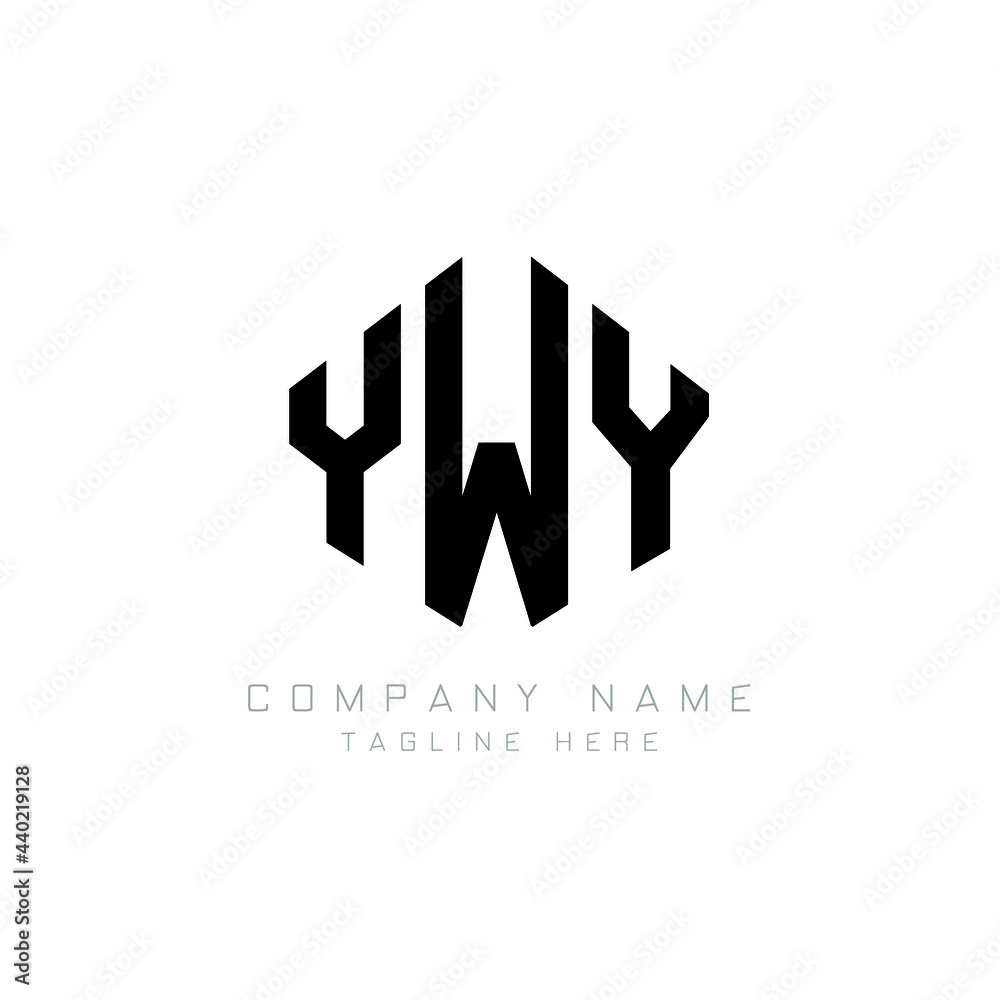 YWY letter logo design with polygon shape. YWY polygon logo monogram. YWY cube logo design. YWY hexagon vector logo template white and black colors. YWY monogram, YWY business and real estate logo.  - obrazy, fototapety, plakaty 