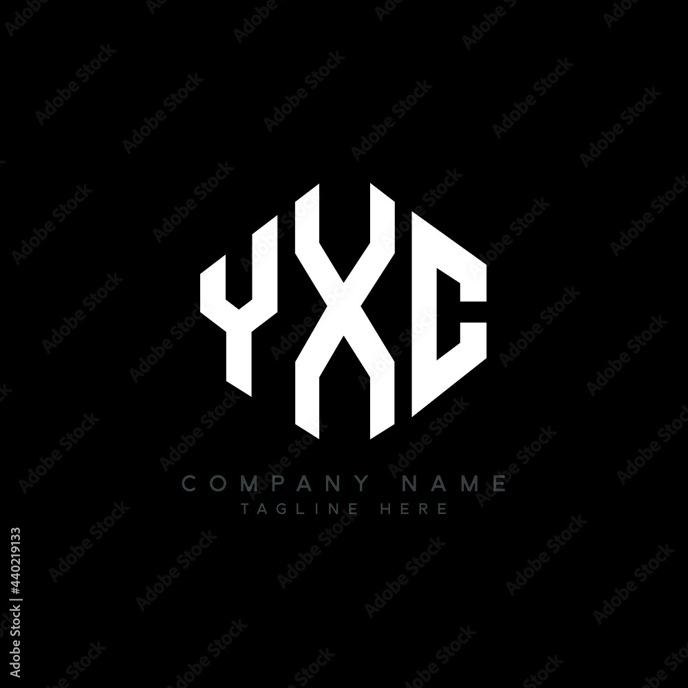 YXC letter logo design with polygon shape. YXC polygon logo monogram. YXC cube logo design. YXC hexagon vector logo template white and black colors. YXC monogram, YXC business and real estate logo. 