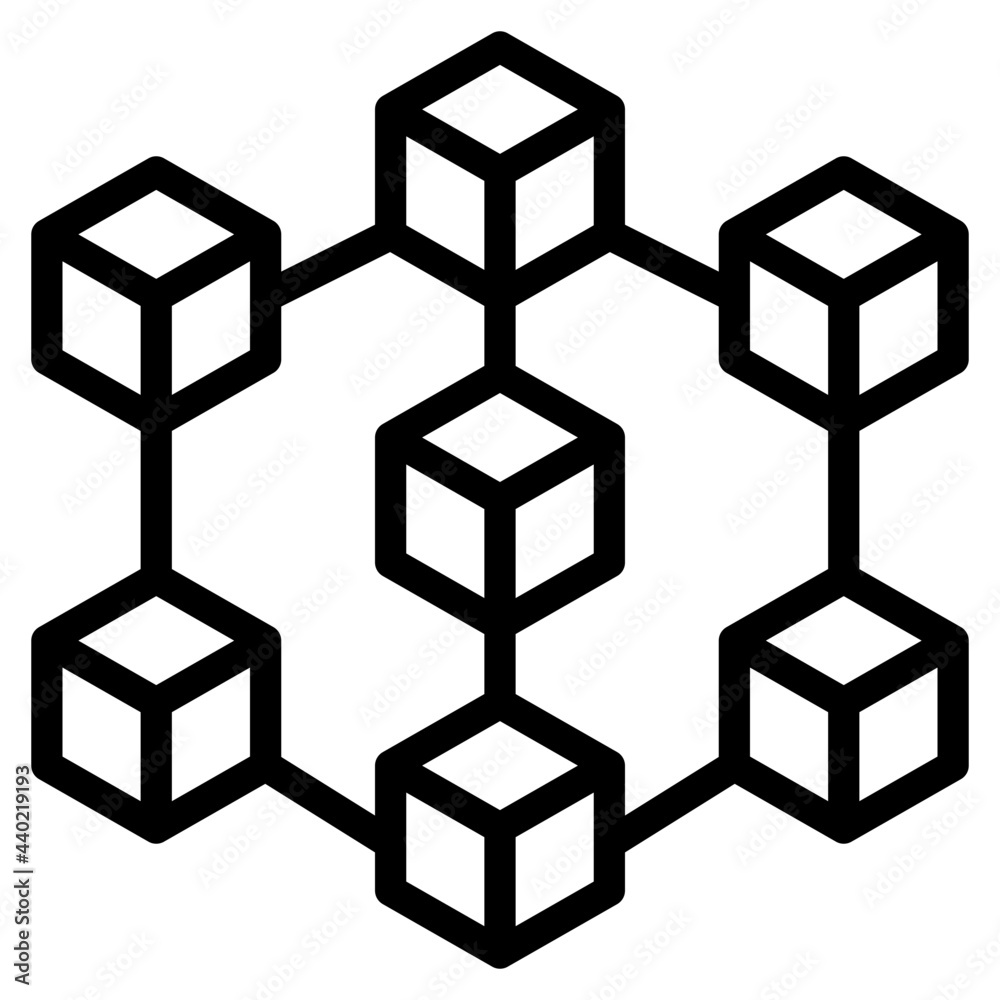 Blockchain outline style icon Blockchain outline style icon