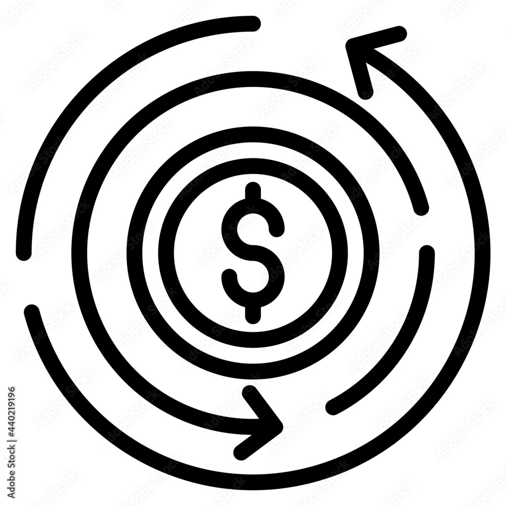 Chargeback outline style icon Chargeback outline style icon
