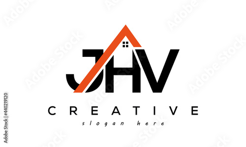 JHV letters real estate construction logo vector photo