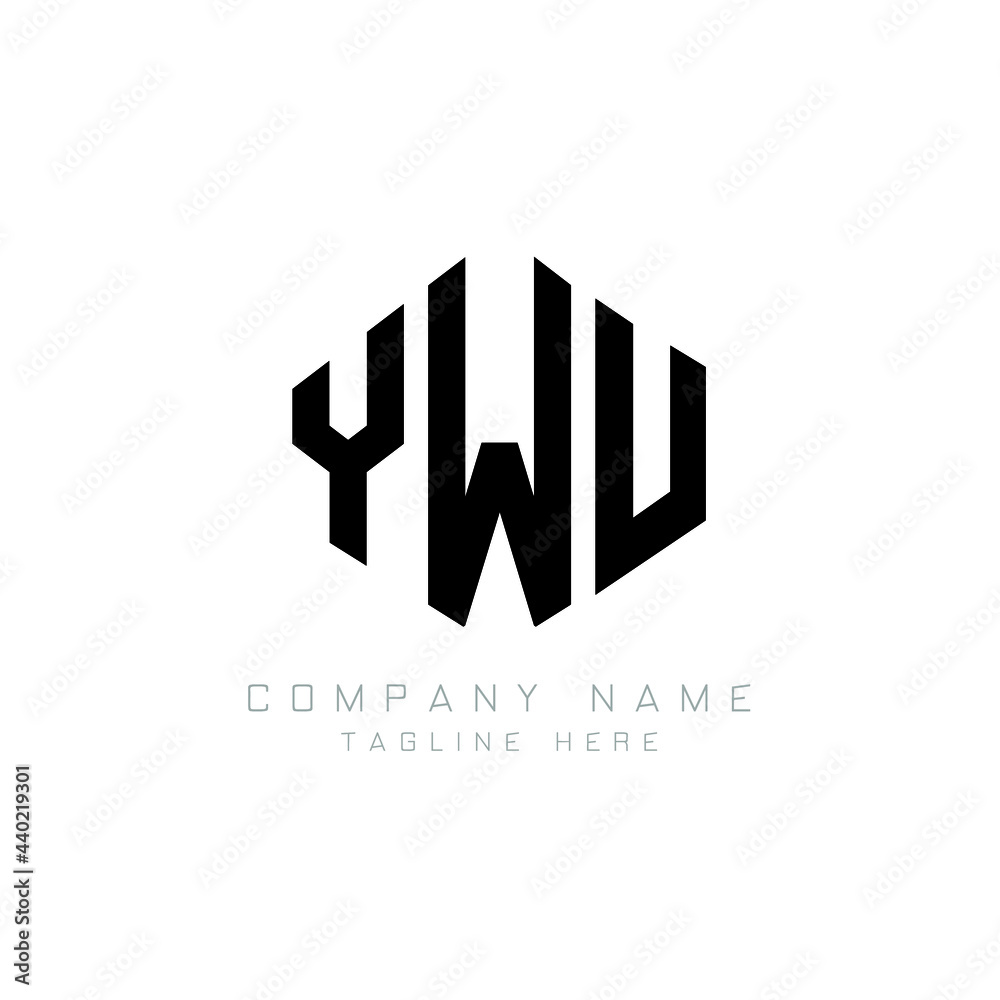 YWU letter logo design with polygon shape. YWU polygon logo monogram. YWU cube logo design. YWU hexagon vector logo template white and black colors. YWU monogram, YWU business and real estate logo. 