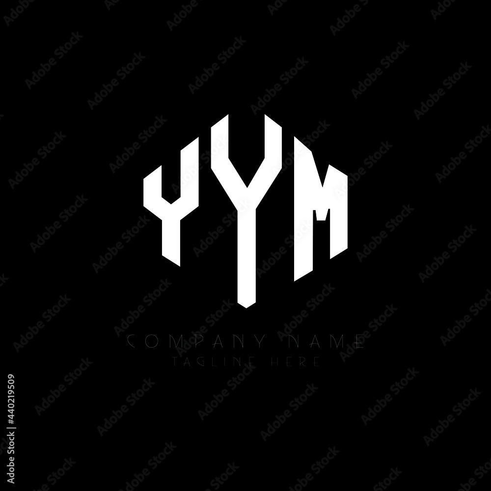 YYM letter logo design with polygon shape. YYM polygon logo monogram. YYM cube logo design. YYM hexagon vector logo template white and black colors. YYM monogram, YYM business and real estate logo. 