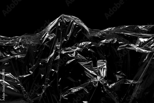Plastic Wrap Texture Isolated Black Background