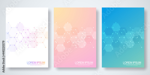 Abstract geometric background with hexagons shape pattern for a business brochure or cover book, page layout, flyer design, and poster template © berCheck