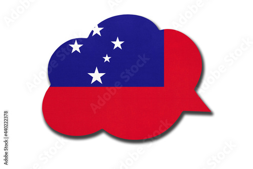 Free Download 3d speech bubble with Samoan national flag isolated on white background. Symbol of Western Samoa country. - GFXLoad