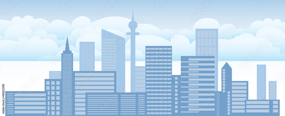 Obraz premium City landscape, urban landscape. Vector, cartoon illustration. Vector.