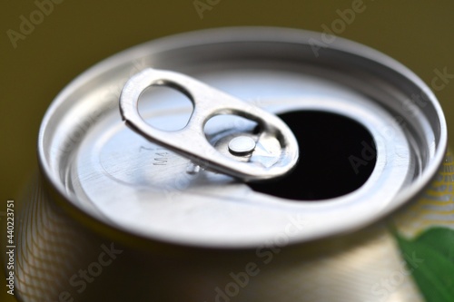 Closeup of a soda can or tin