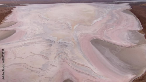 Wallpaper Mural Helicopter epic salt lake dried rose bottom mystical mineral crystallized streaks pattern. Smooth steppe Russia Kalmykia natural landscape. Landmark. Open space horizon. Best planet Earth surface film Torontodigital.ca