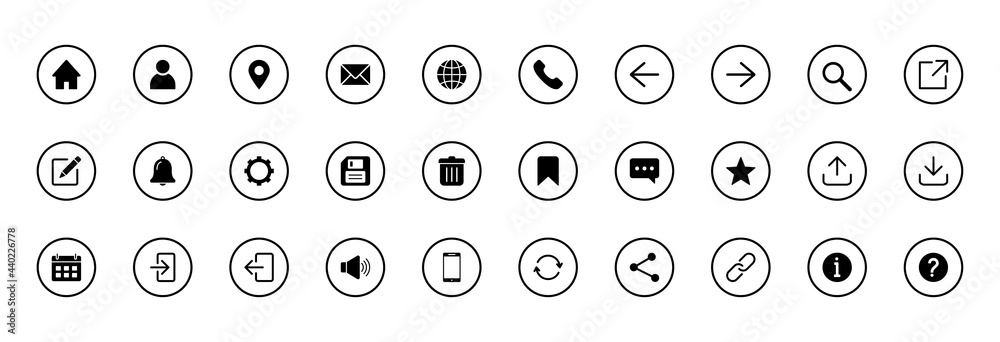Contact us icon set. Website icon set, Web icon Set. symbol vector