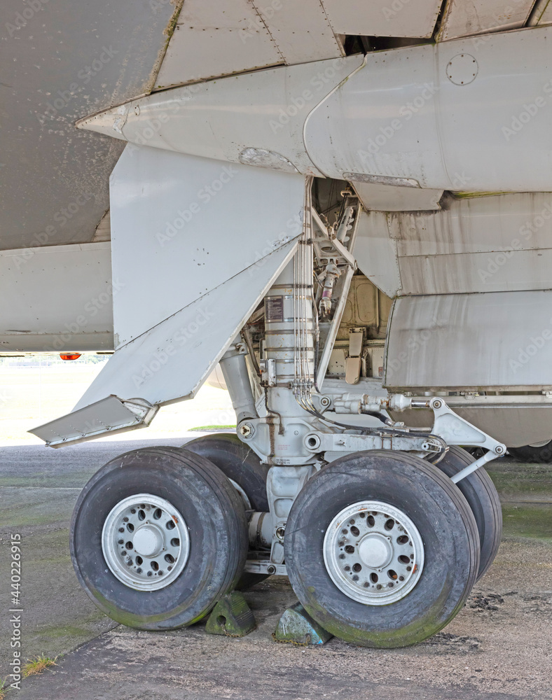 Under-cart of an old airplane