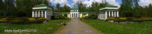 Fototapeta Naklejka Na Ścianę i Meble -  Building of new colonnade in Frantiskovy Lazne with Natalie mineral spring                              
