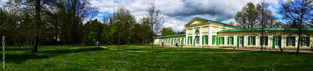  Colonnade building of Solny and Lucni mineral springs in Frantiskovy Lazne                              