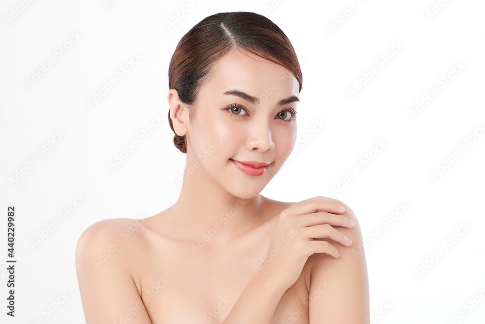 Beautiful young asian woman with clean fresh skin on white background, Face care, Facial treatment, Cosmetology, beauty and spa, Asian women portrait. Beautiful young asian woman with clean fresh skin on white background, Face care, Facial treatment, Cosmetology, beauty and spa, Asian women portrait.