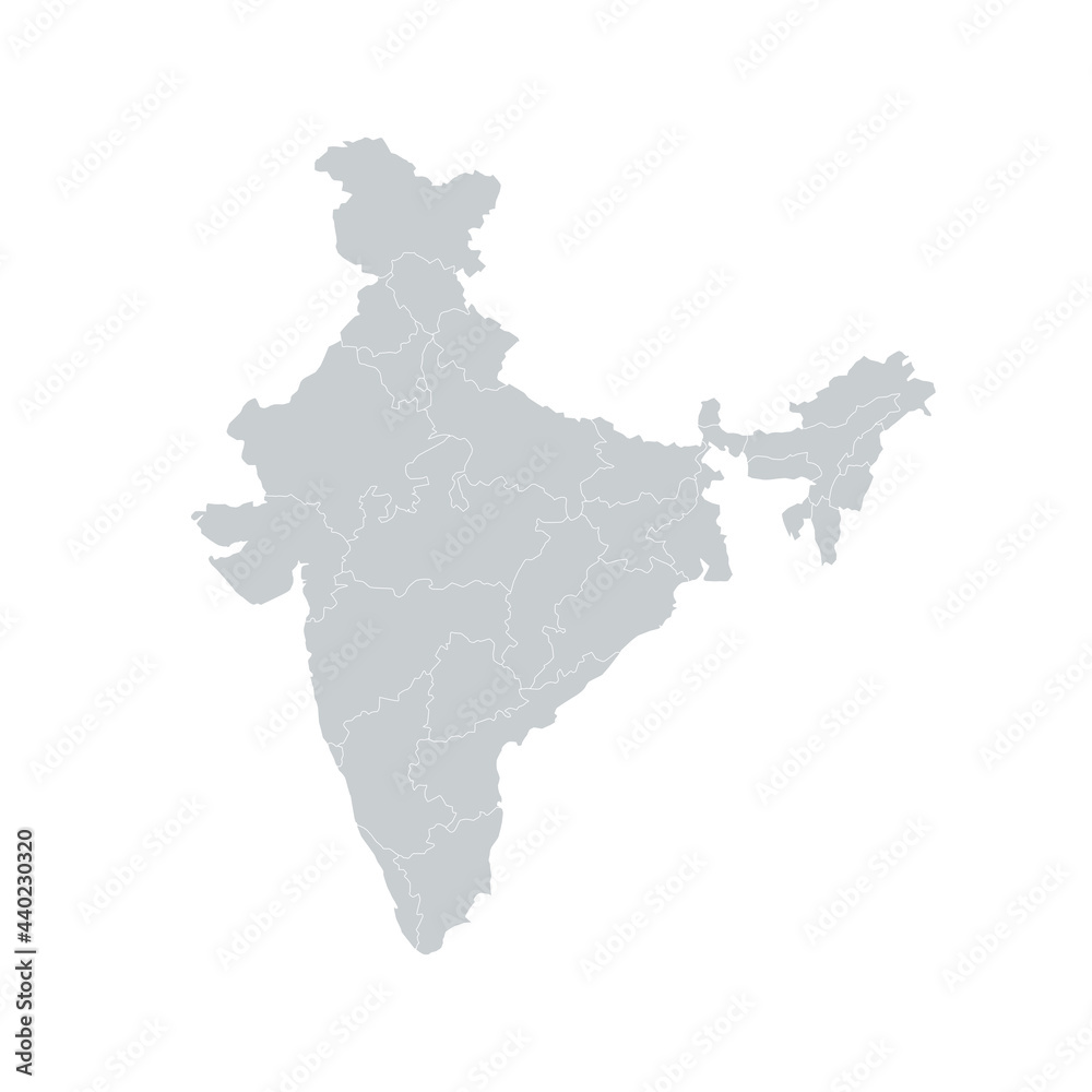 India Country Regions Vector Map