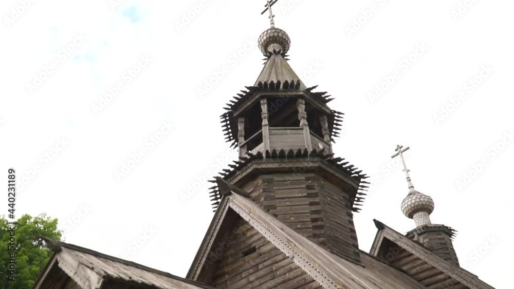 Old wooden church. Christian church, Old wooden church. Christian church,