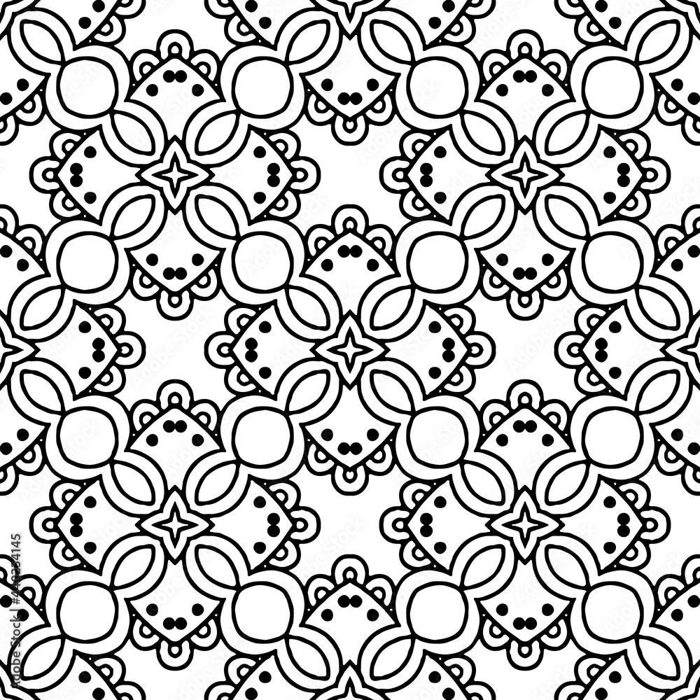 Black and White Ornaments, Seamless Vector Pattern for wrapping paper, fabric, textile, wedding invitations, packing. Black and White Ornaments, Seamless Vector Pattern for wrapping paper, fabric, textile, wedding invitations, packing.