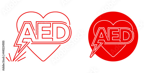AED automated external defibrillator emblem