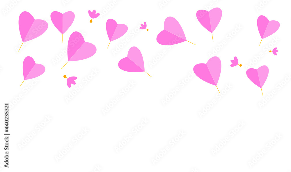 hearts floating around with transparent background