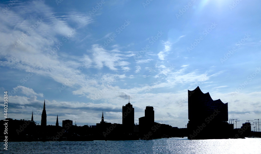 Obraz premium Panorama Hamburg mit Elphi