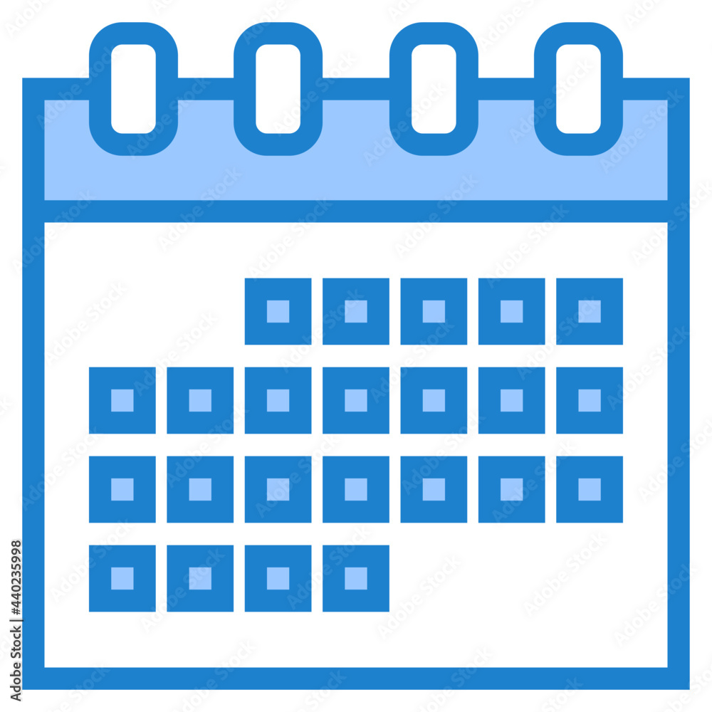 Schedule blue style icon