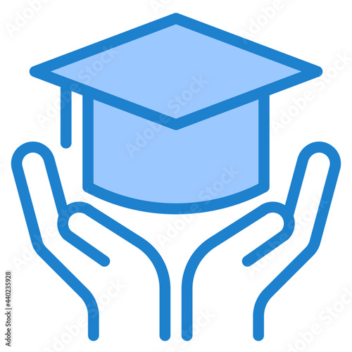 Graduate blue style icon