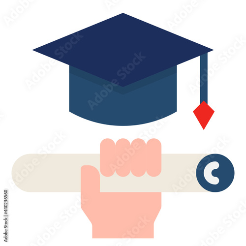 Graduate flat style icon