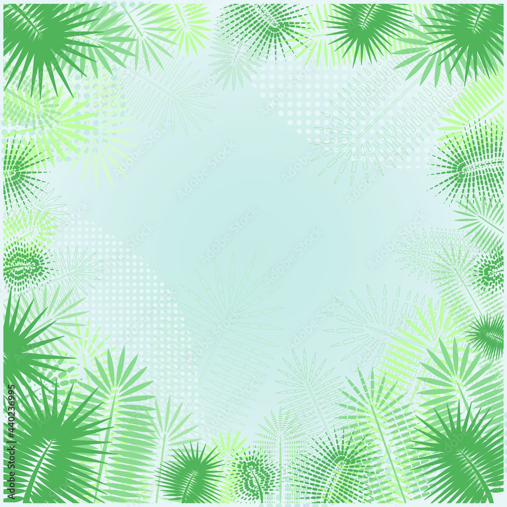 Stylization of the palm flower. Palm tree branch. Vector background. Abstract artistic vector illustration. Simple illustration. Vector drawing. Vector set.