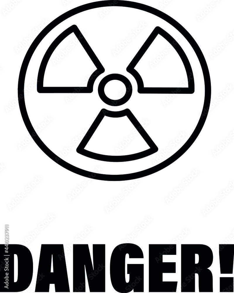 Danger, nuclear isolated Vector Icon with word danger Danger, nuclear isolated Vector Icon with word danger