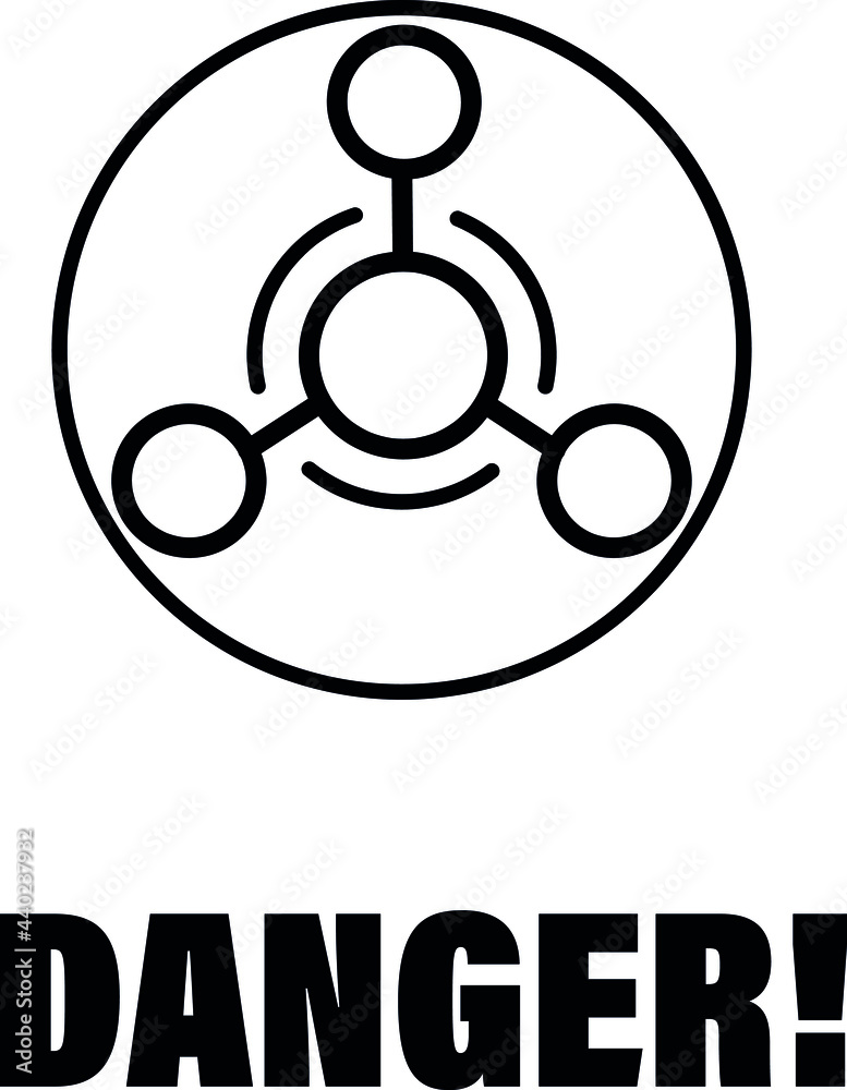 Chemical weapon warning, hazard sign. Danger Chemical weapon warning, hazard sign. Danger