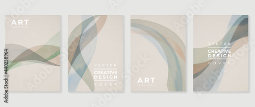 Cover design vector set. Watercolor book cover design, Abstract art design with colorful watercolor background. Can be use for poster, wall arts, magazine, brochure , banner and website.