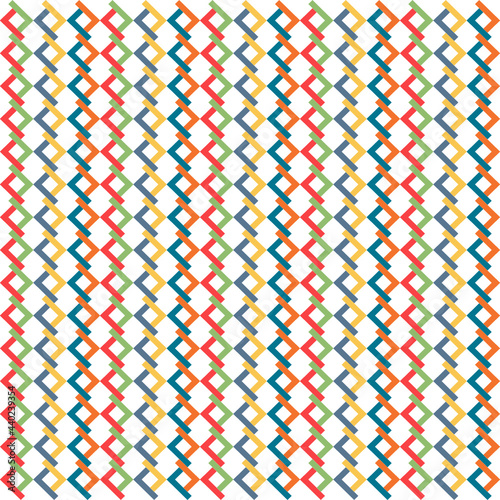 Patrón de formas geométricas creando trenzas de colores suaves sobre fondo blanco